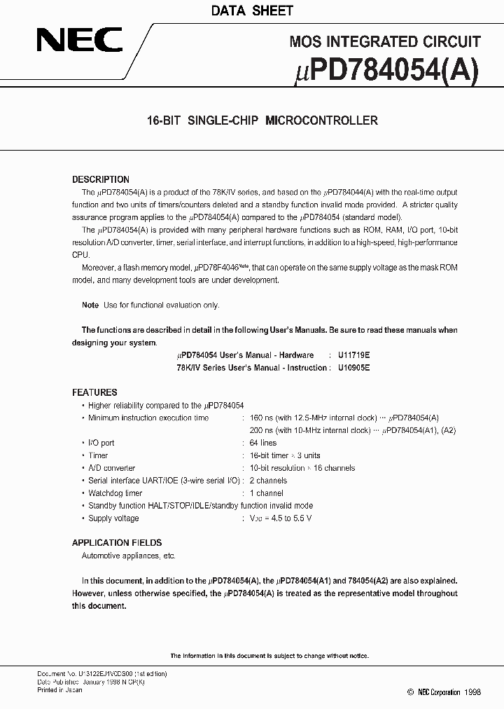 UPD784054GC-XXX-3B9_2787750.PDF Datasheet