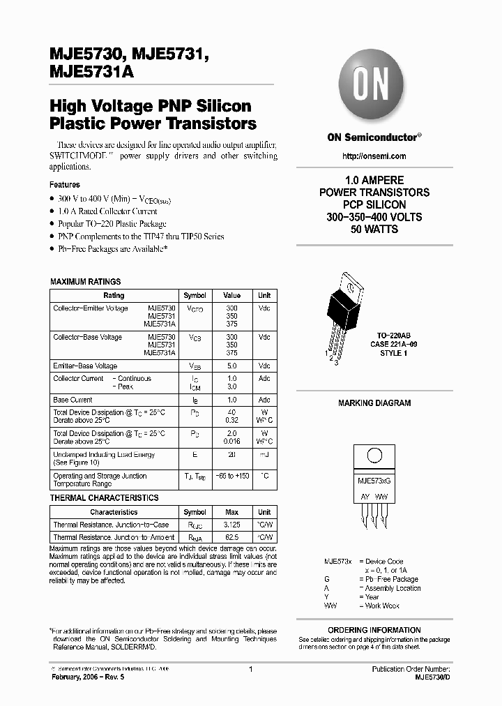 MJE5731G_2803145.PDF Datasheet