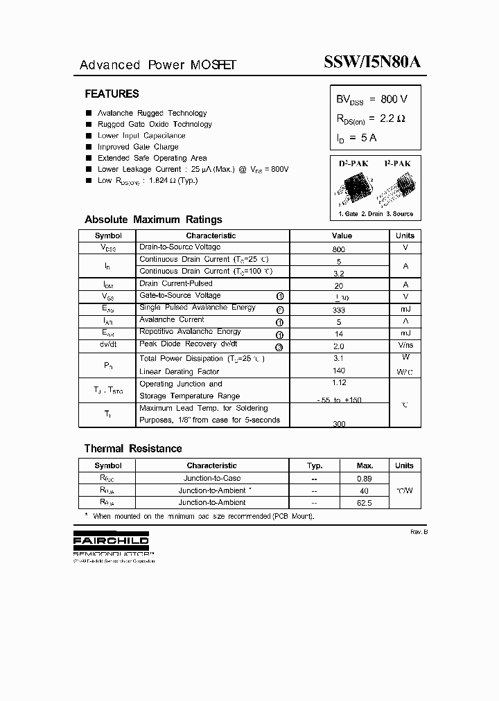 SSW5N80A_2875650.PDF Datasheet