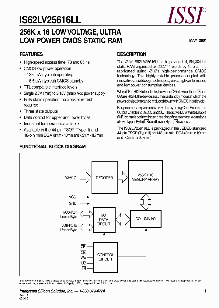 IS62LV25616LL-85T_2882079.PDF Datasheet