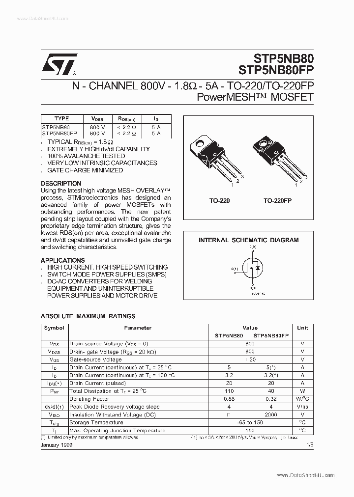 STP5NB80_2885216.PDF Datasheet