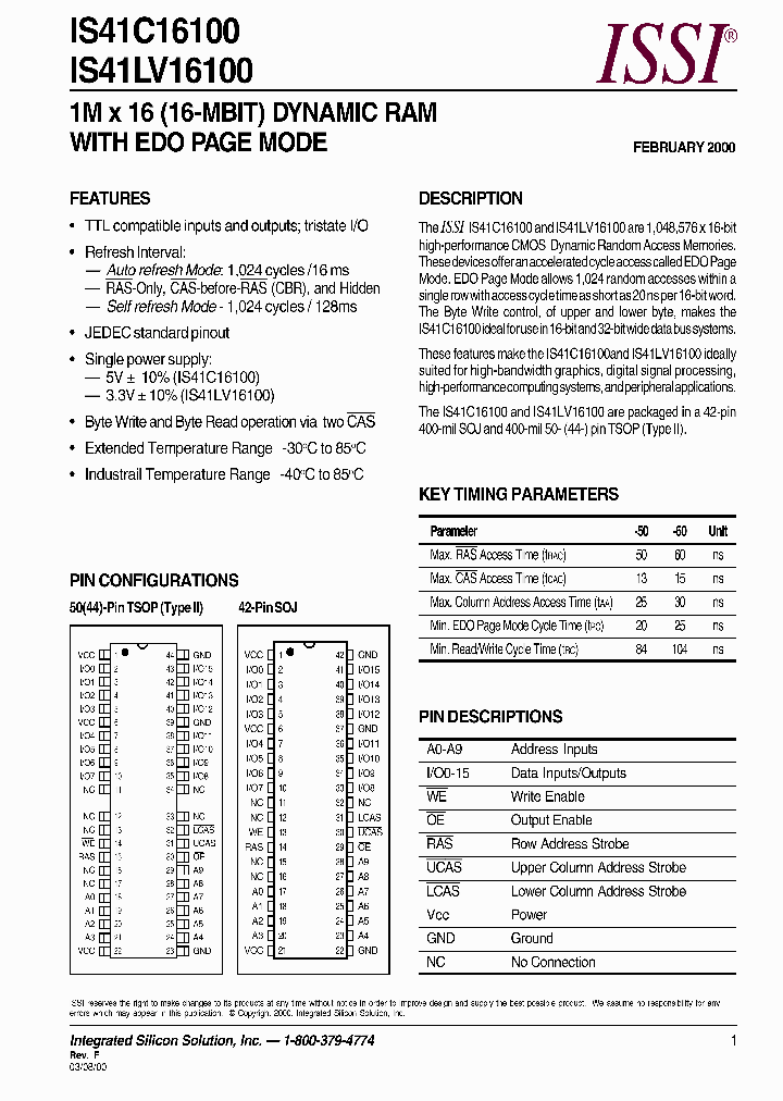 IS41LV16100_2886838.PDF Datasheet