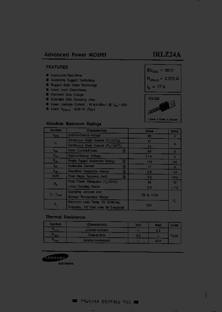 IRLZ24A_2890992.PDF Datasheet