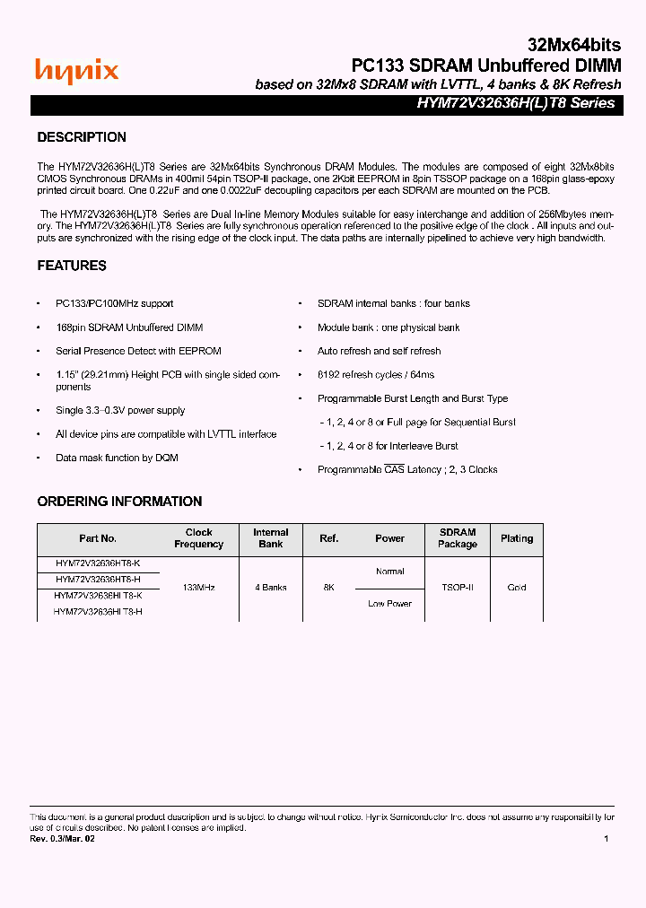 HYM72V32636HLT8-K_2905833.PDF Datasheet