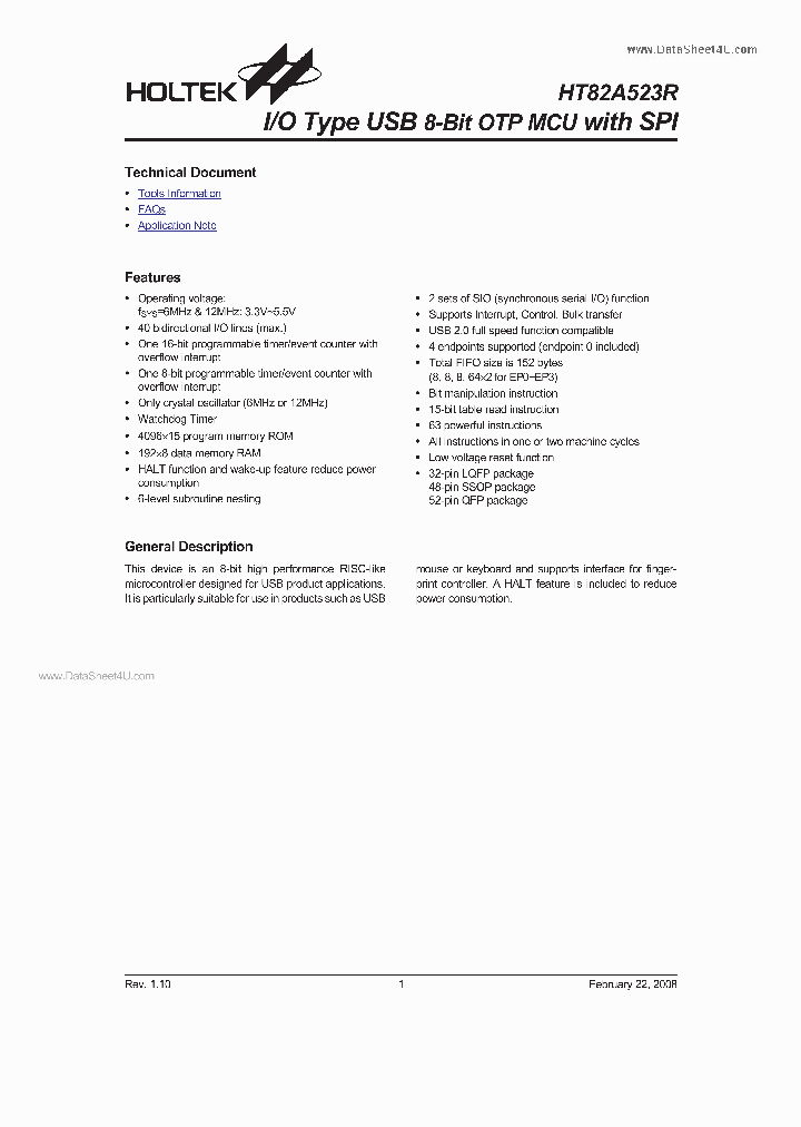 HT82A523R_2916457.PDF Datasheet