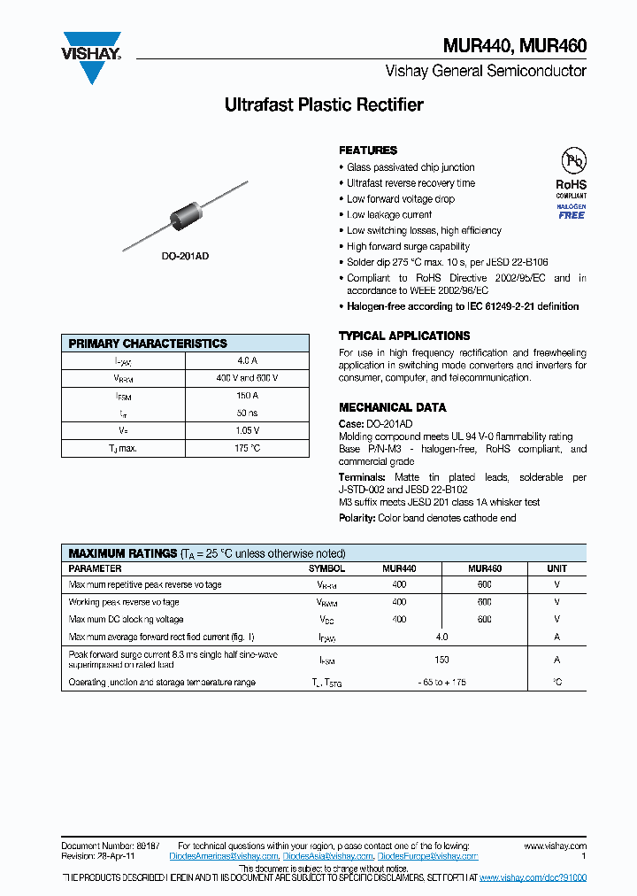 MUR460-M3-73_2917957.PDF Datasheet