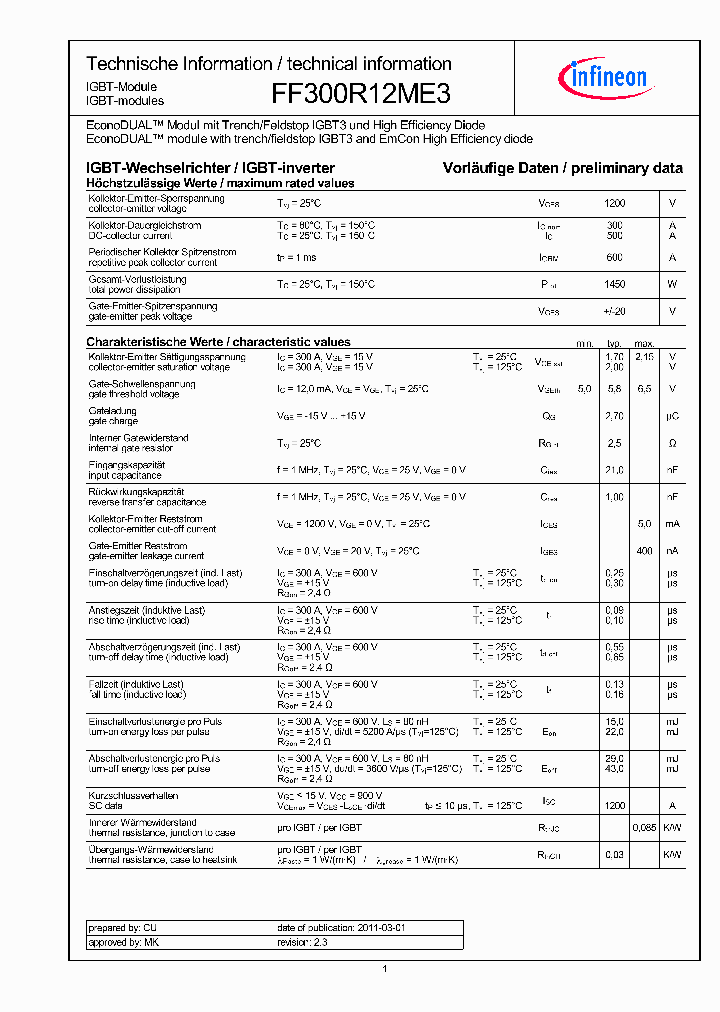 FF300R12ME3_2921137.PDF Datasheet