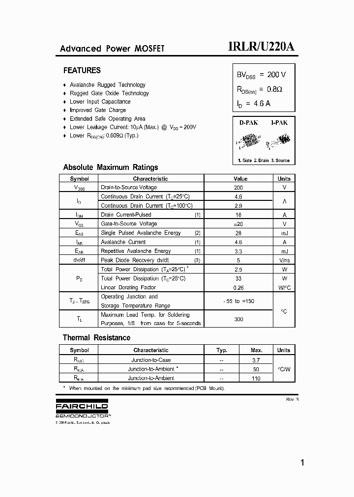 IRLR220A_2925976.PDF Datasheet