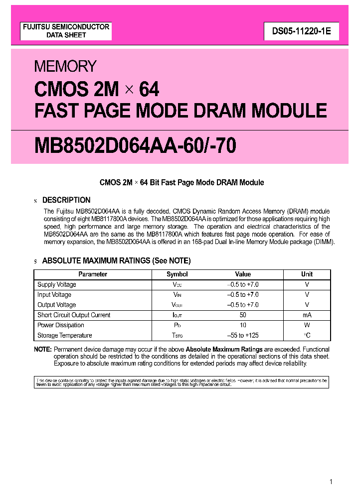 MB8502D064AA-70_2946841.PDF Datasheet