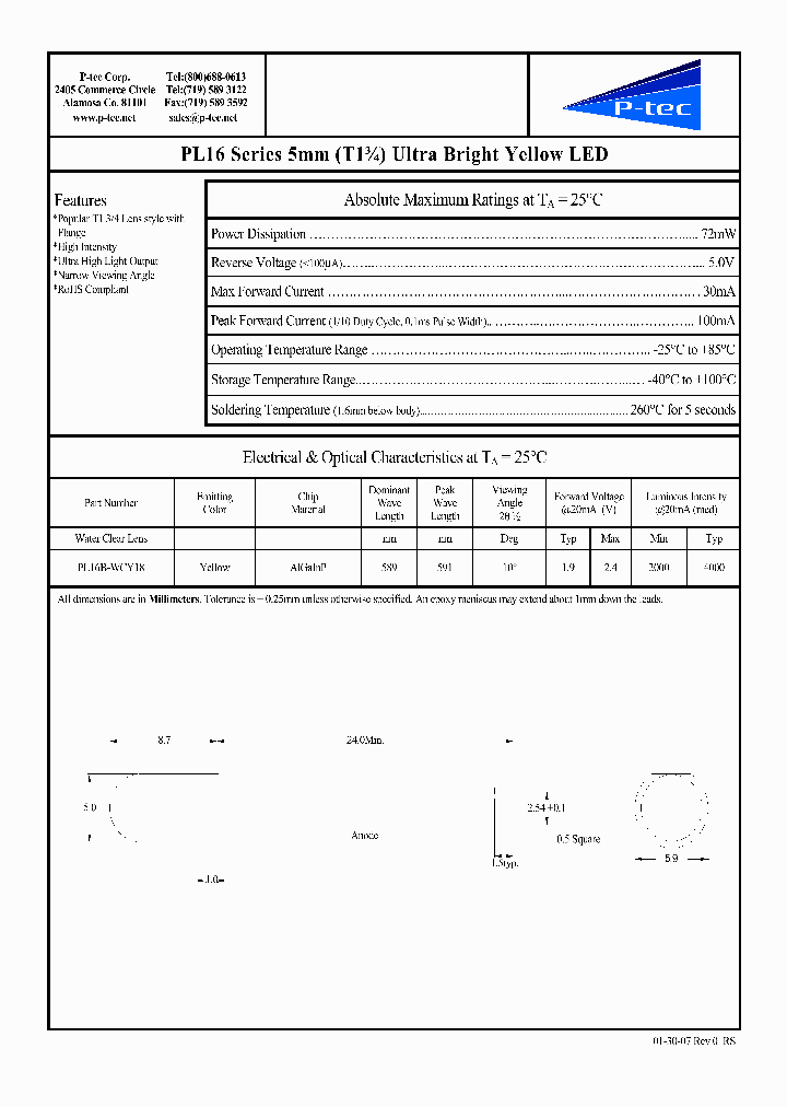 PL16B-WCY18_2964036.PDF Datasheet