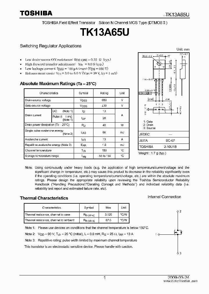 TK13A65U_2974452.PDF Datasheet