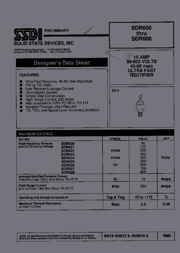 SDR600_2994213.PDF Datasheet