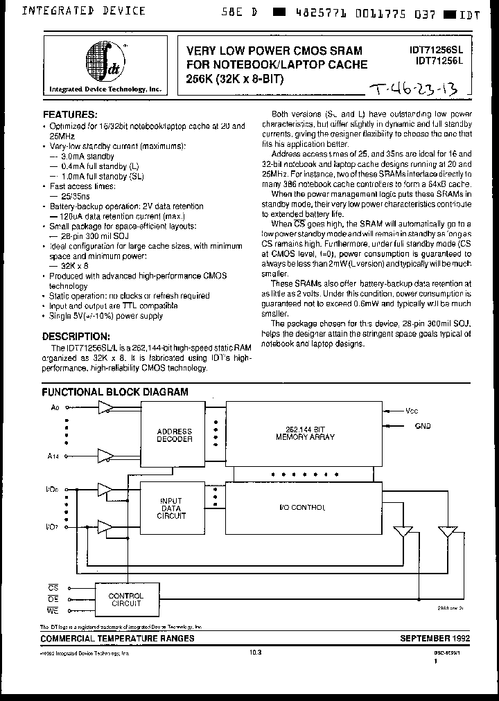 IDT71256SL25Y_3069844.PDF Datasheet
