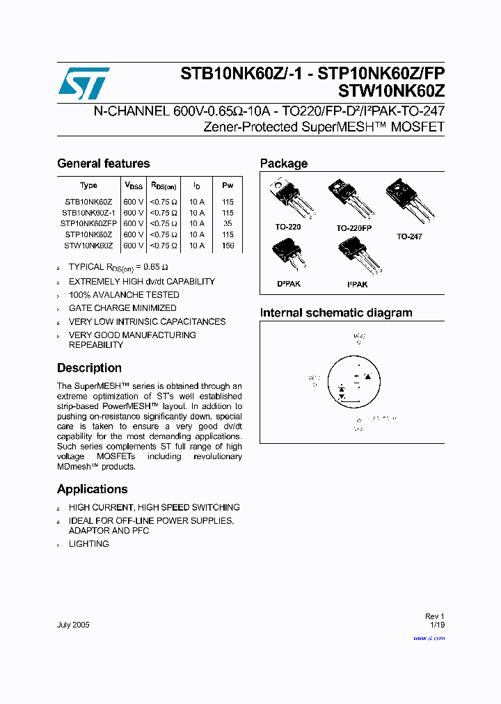 STP10NK60ZFP_3073902.PDF Datasheet