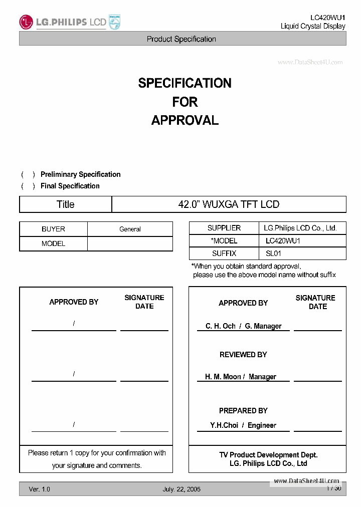 LC420WU1_3093595.PDF Datasheet