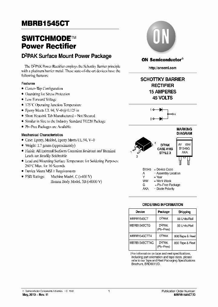 MBRB1545CTT4G_3095374.PDF Datasheet