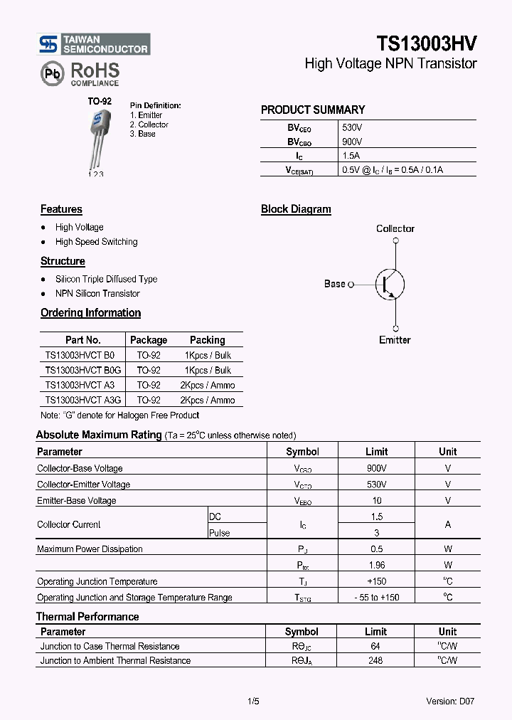 TS13003HVCTB0G_3104160.PDF Datasheet