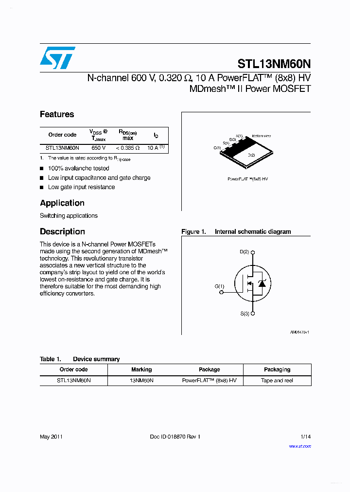 STL13NM60N_3112074.PDF Datasheet