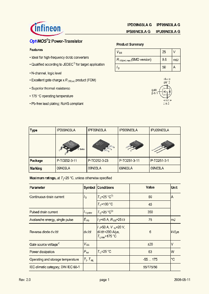 IPF09N03LA_3124944.PDF Datasheet