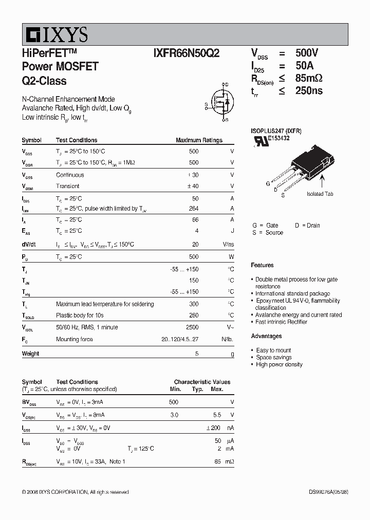 IXFR66N50Q2_3129007.PDF Datasheet