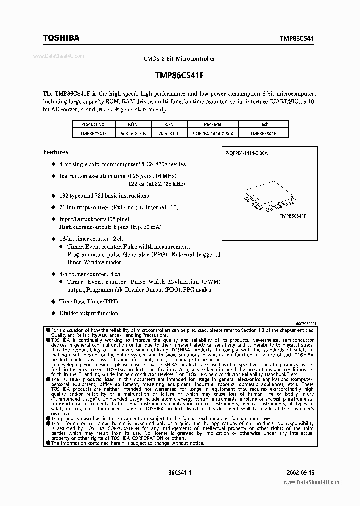 TMP86FS41F_3131206.PDF Datasheet