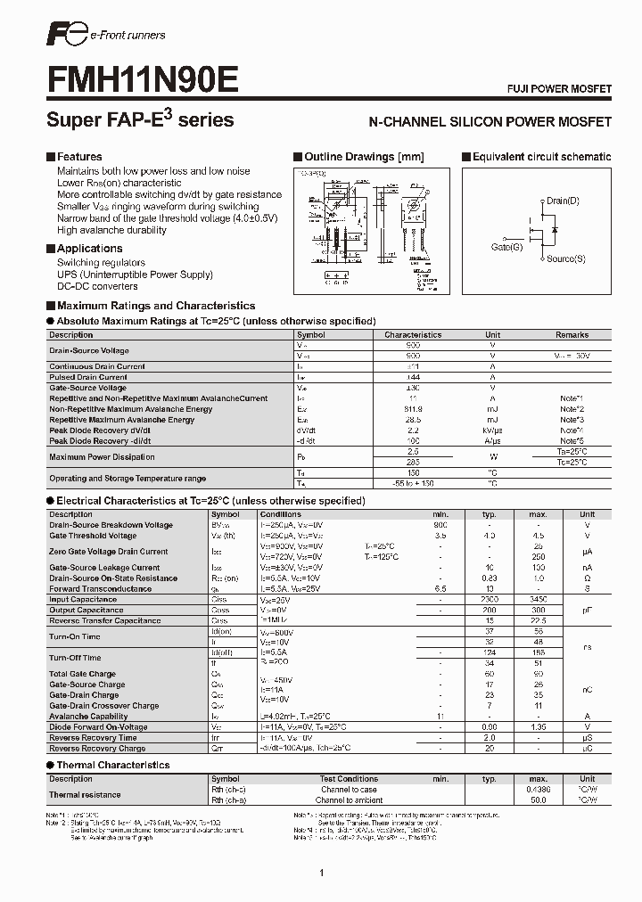 FMH11N90E_3138081.PDF Datasheet