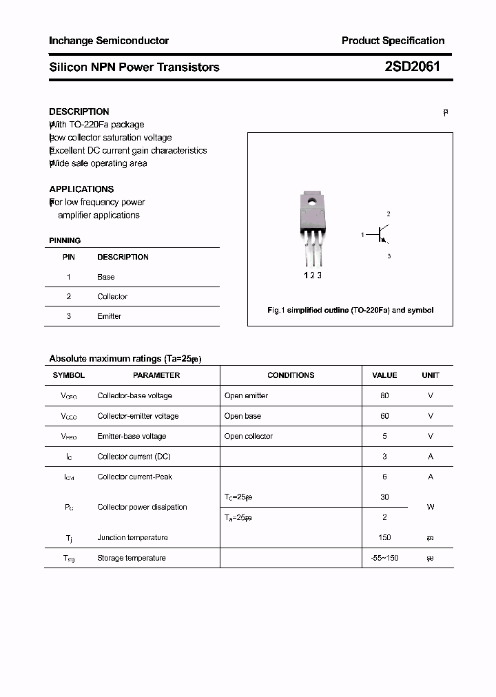 2SD2061_3138813.PDF Datasheet