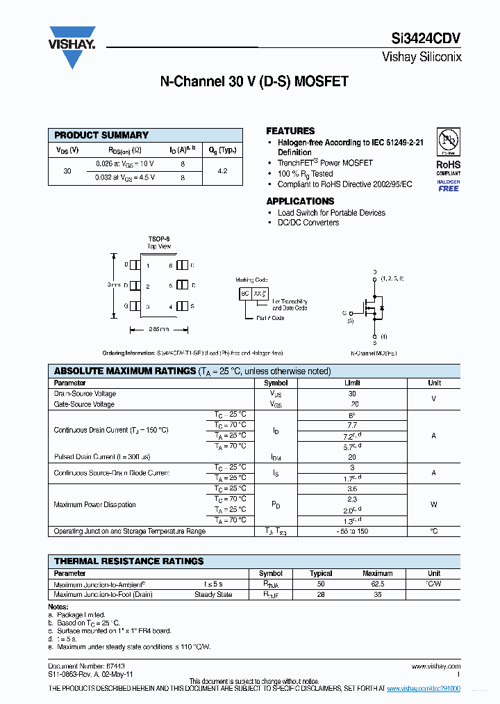 SI3424CDV_3138841.PDF Datasheet