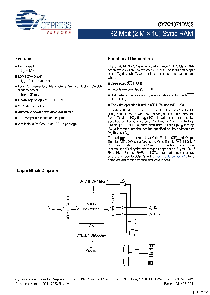 CY7C1071DV33_3149811.PDF Datasheet