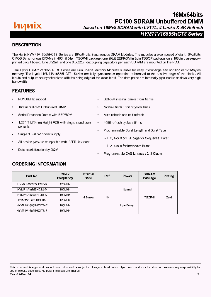 HYM71V16655HCLT8-8_3150491.PDF Datasheet