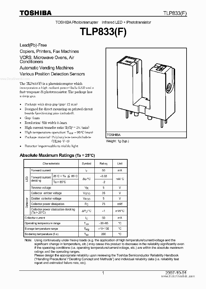 TLP833_3176893.PDF Datasheet