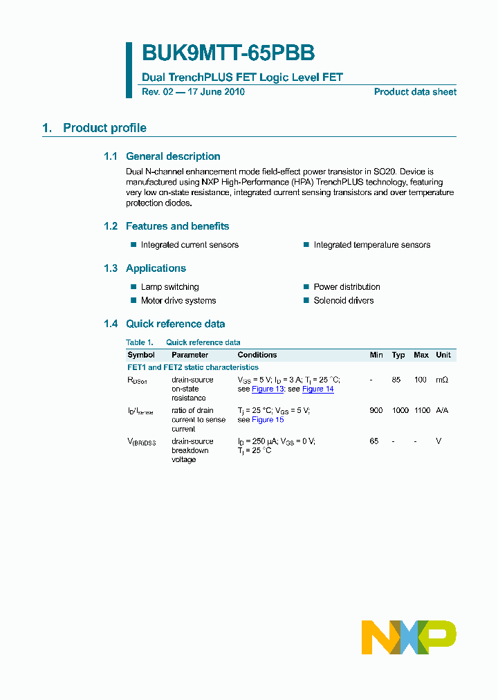BUK9MTT-65PBB_3196796.PDF Datasheet
