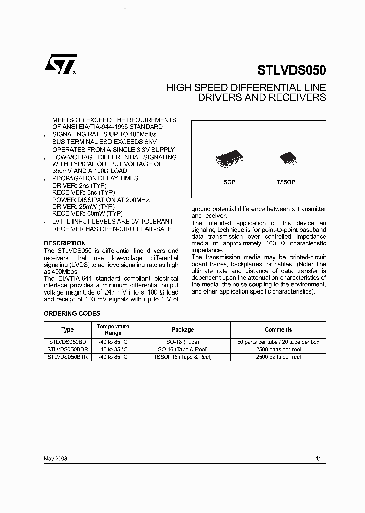 STLVDS050_3200095.PDF Datasheet