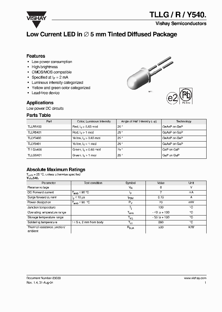 TLLG5400_3205084.PDF Datasheet