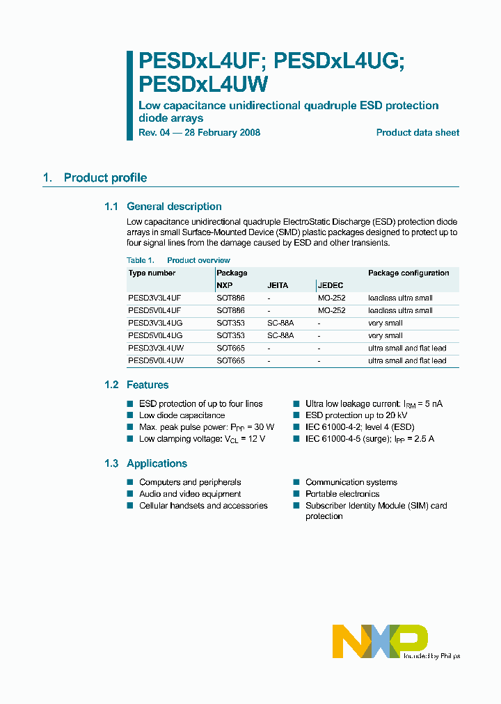 PESD3V3L4UF_3207049.PDF Datasheet