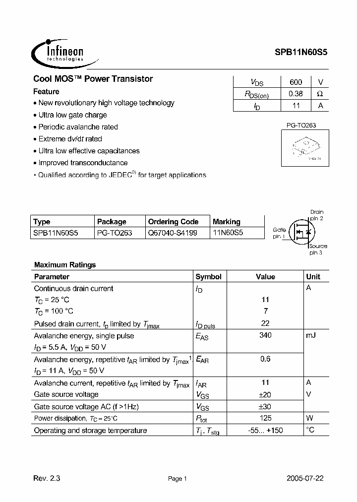 SPB11N60S5_3288461.PDF Datasheet