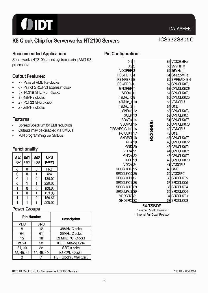 ICS932S805C_3316242.PDF Datasheet