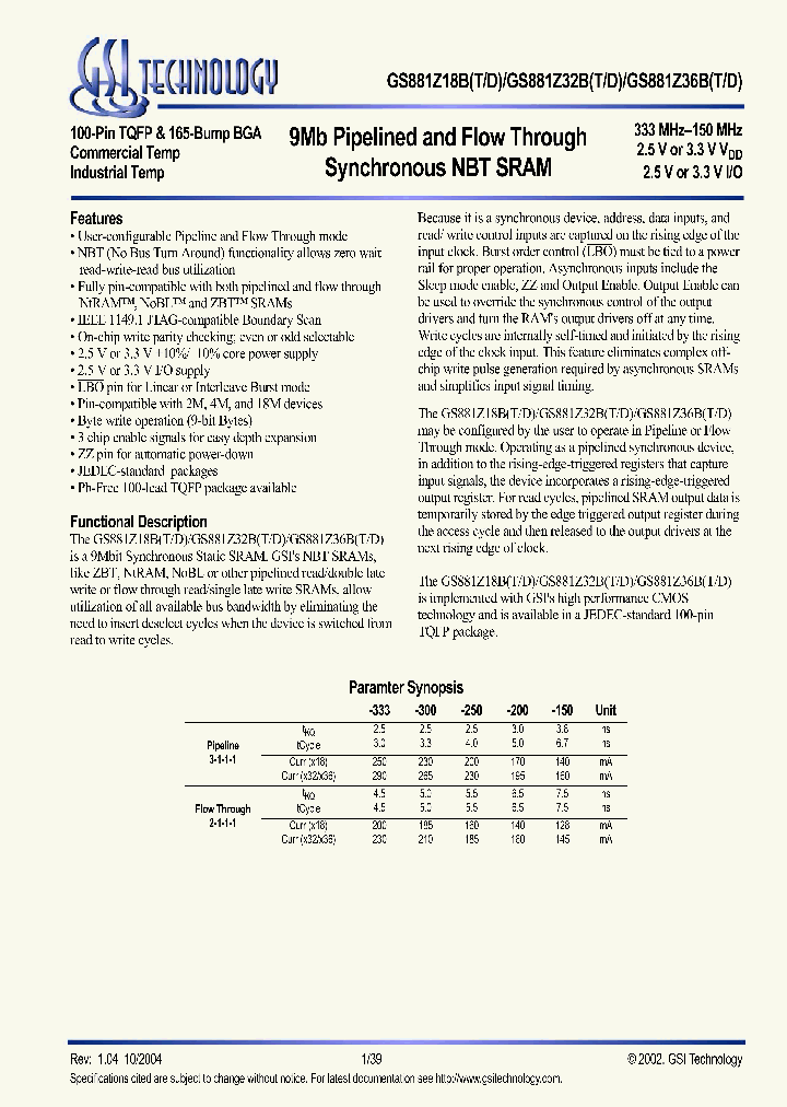GS881Z18BD-300I_3316498.PDF Datasheet