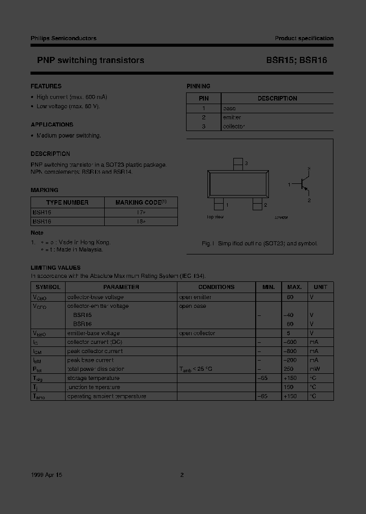 BSR16TR_3337605.PDF Datasheet