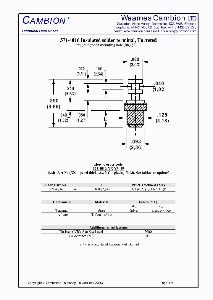 571-4016_3375727.PDF Datasheet