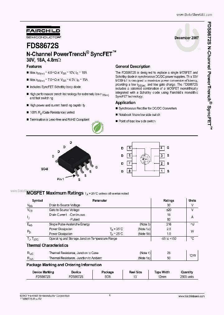 FDS8672S_3425772.PDF Datasheet