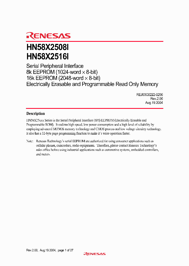 HN58X2516TIE_3435140.PDF Datasheet