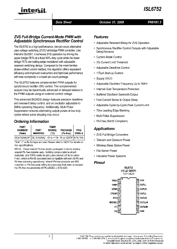 ISL6752AAZA_3453226.PDF Datasheet