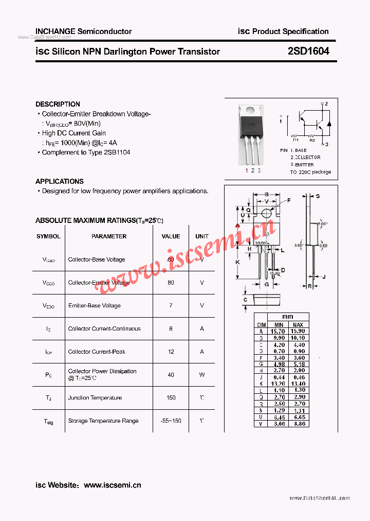 2SD1604_3497864.PDF Datasheet