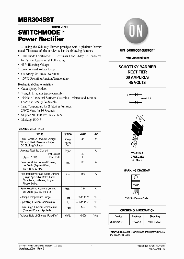 MBR3045ST-D_3528213.PDF Datasheet