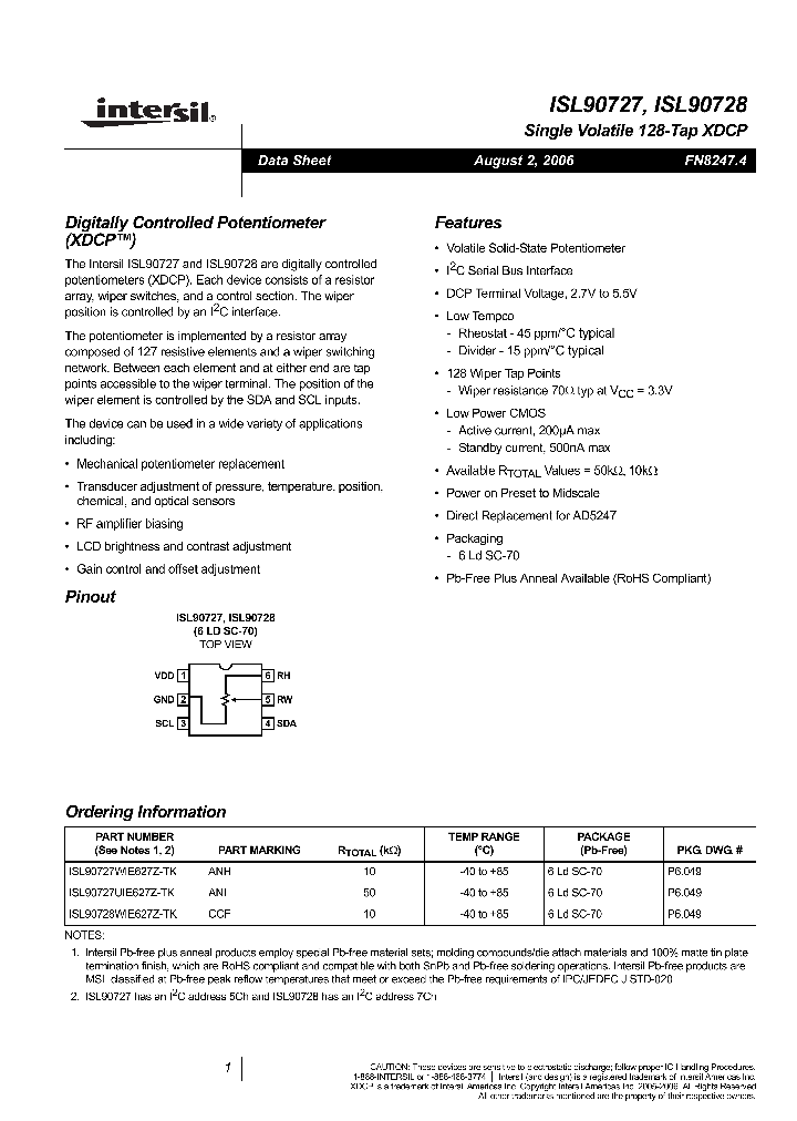 ISL90727UIE627Z-TK_3567528.PDF Datasheet