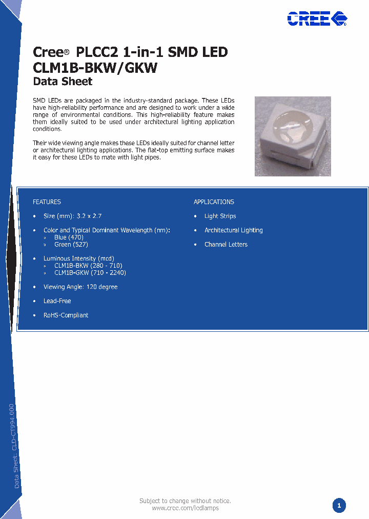 CLM1B-BKW-CTBUB453_3664699.PDF Datasheet