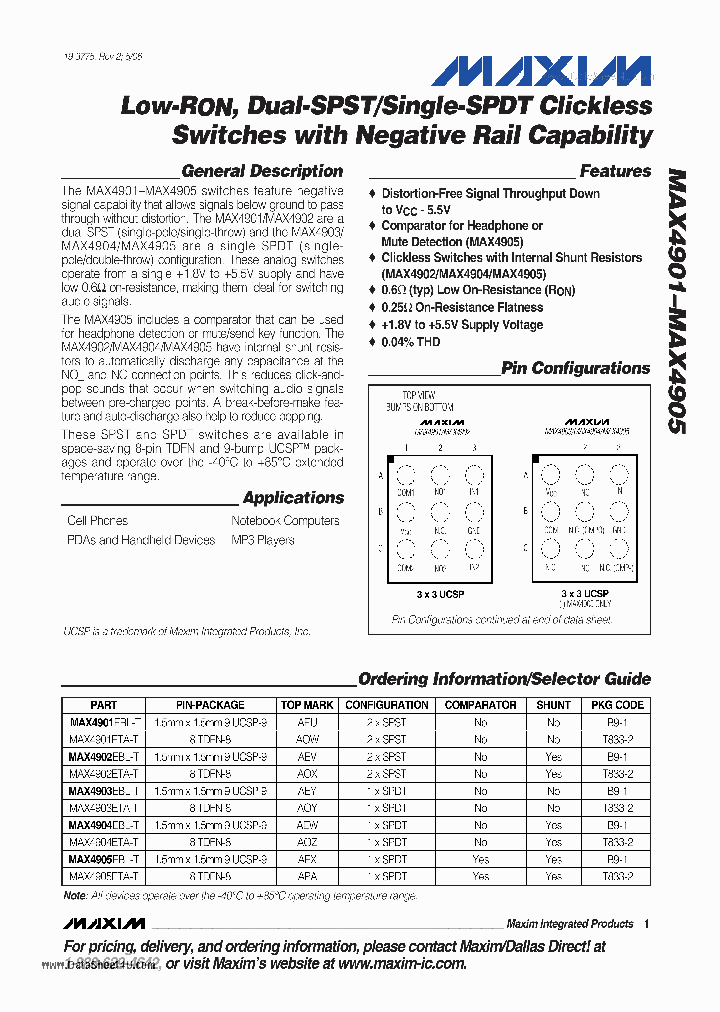 MAX4901_3675800.PDF Datasheet