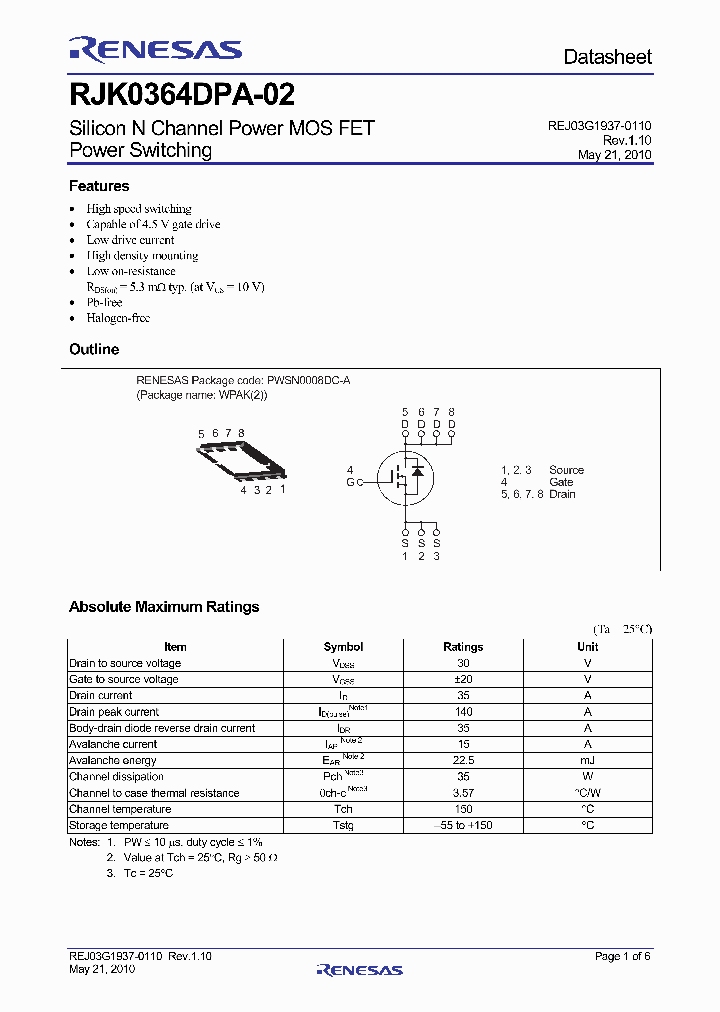 RJK0364DPA-02-J0_3687605.PDF Datasheet