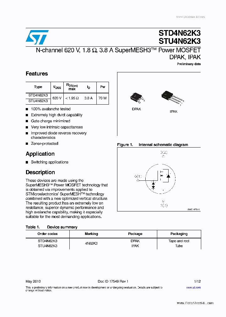 STD4N62K3_3686440.PDF Datasheet